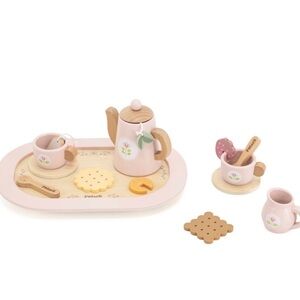 PolarB Wooden Tea Set with Pink Accents